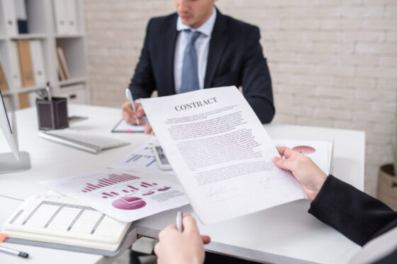 Business Person Reading Contract