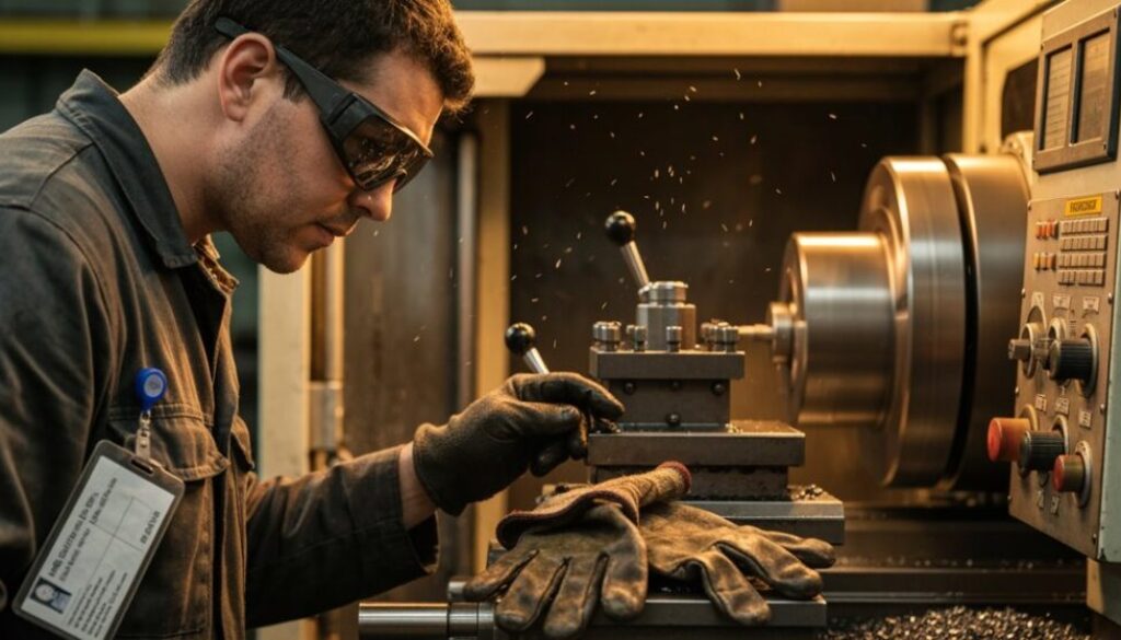 Bediener über Zeitarbeit